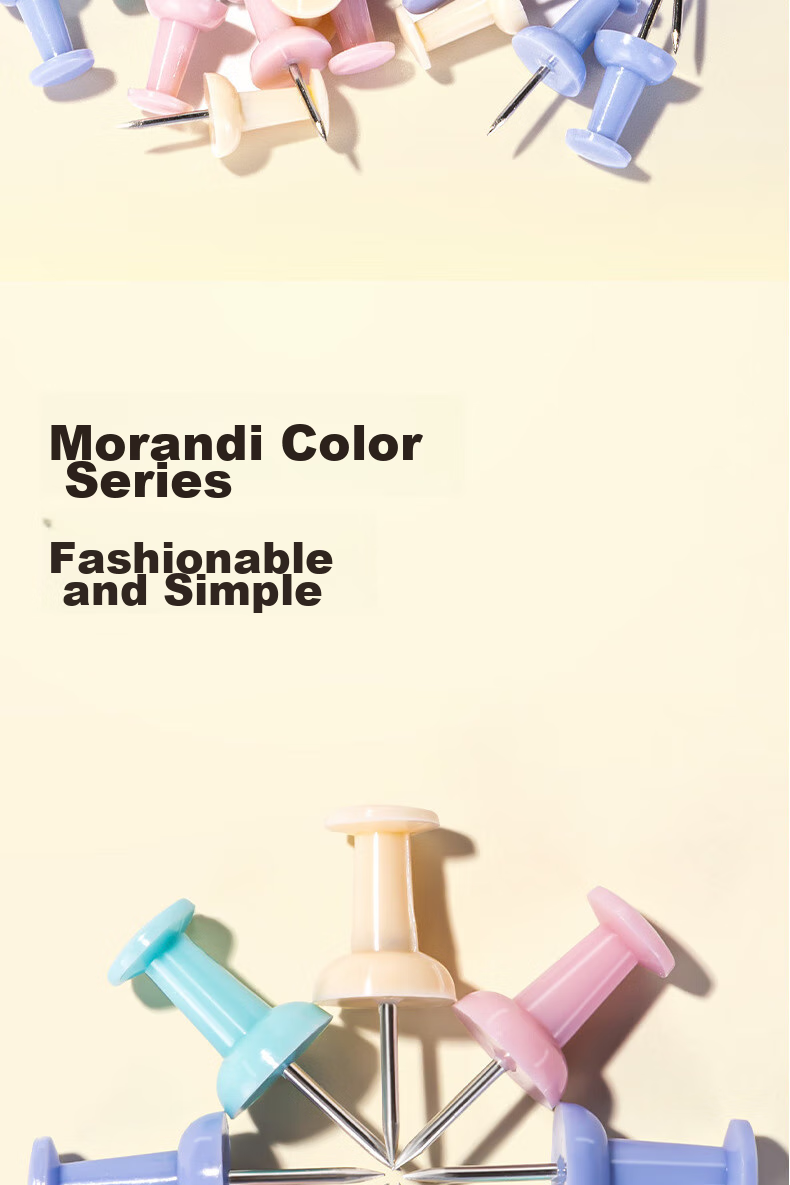 Канцелярские кнопки Deli Morandi, цветные, для пробковой доски, для чертежей, с крупной головкой, 35 шт./упак.