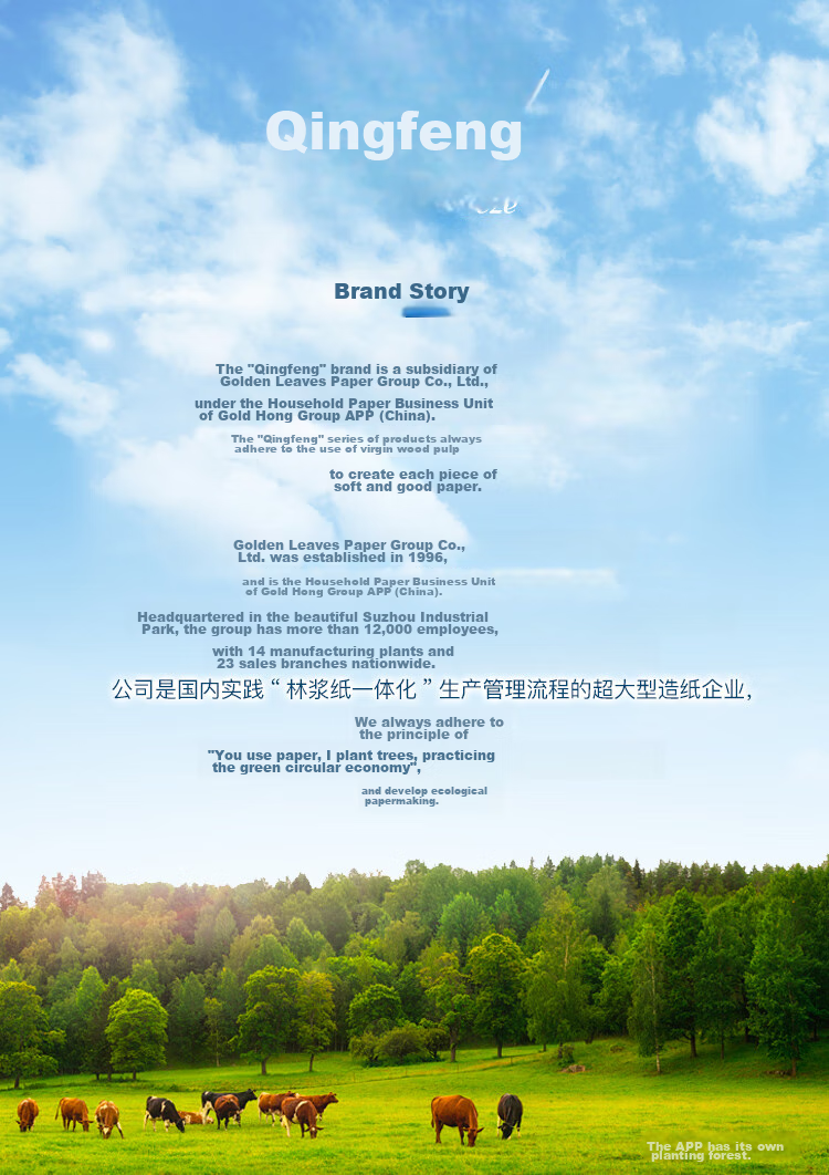 Бумажные полотенца Qingfeng Gold Edition, мягкие и плотные, 4 слоя, 80 листов*24 пачки, для дома, обновленная большая упаковка