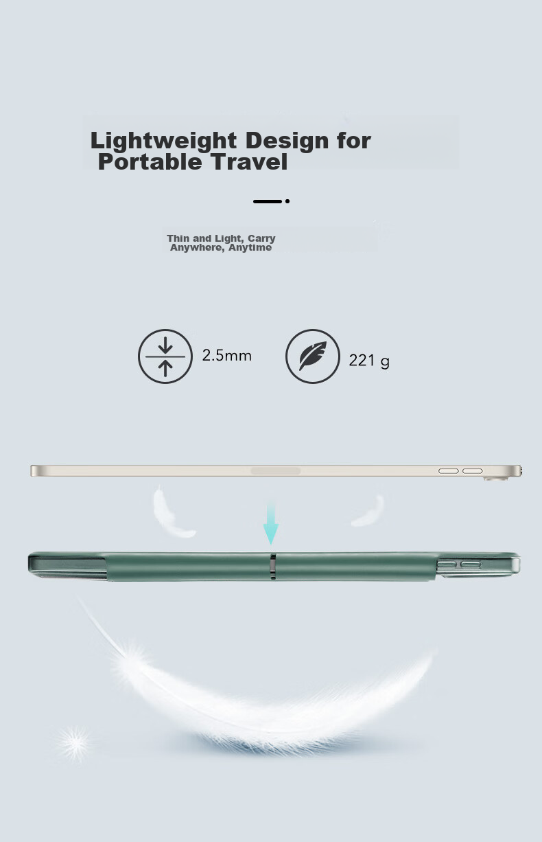 Чехол ESR для iPad Air 13 (2024/2025) / iPad Pro 12.9 (2021/2022), тонкий, противоударный, черный