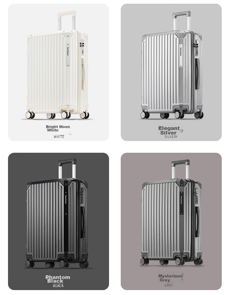Чемодан Vantiiear USB Charging Suitcase с подстаканником, маленький багаж для ручной клади для мужчин и женщин, дорожный чемодан с кодовым замком, белый, 20 дюймов