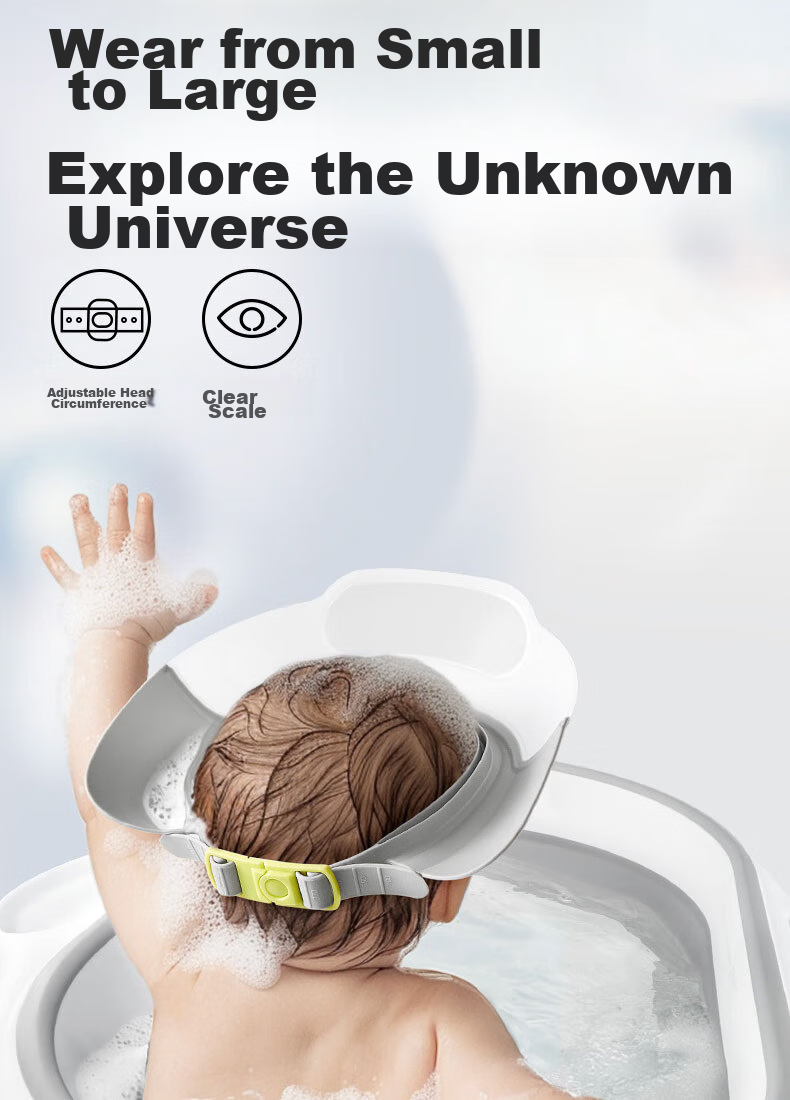 Шапочка для мытья волос Babycare "Звездная пыль", детская, регулируемая, с защитой ушей, синяя