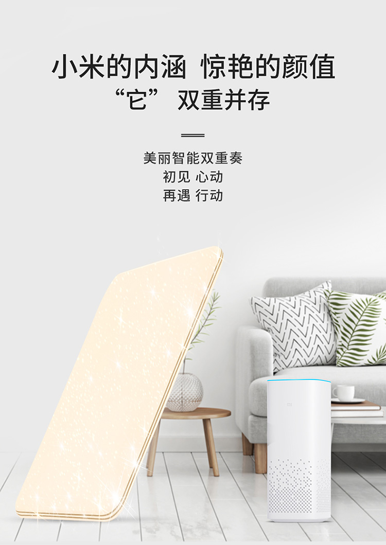 雷士(NVC)led吸顶灯 客厅灯卧室灯餐厅灯饰  白色满天星超薄系列 北欧现代简约AI语音APP智控灯具