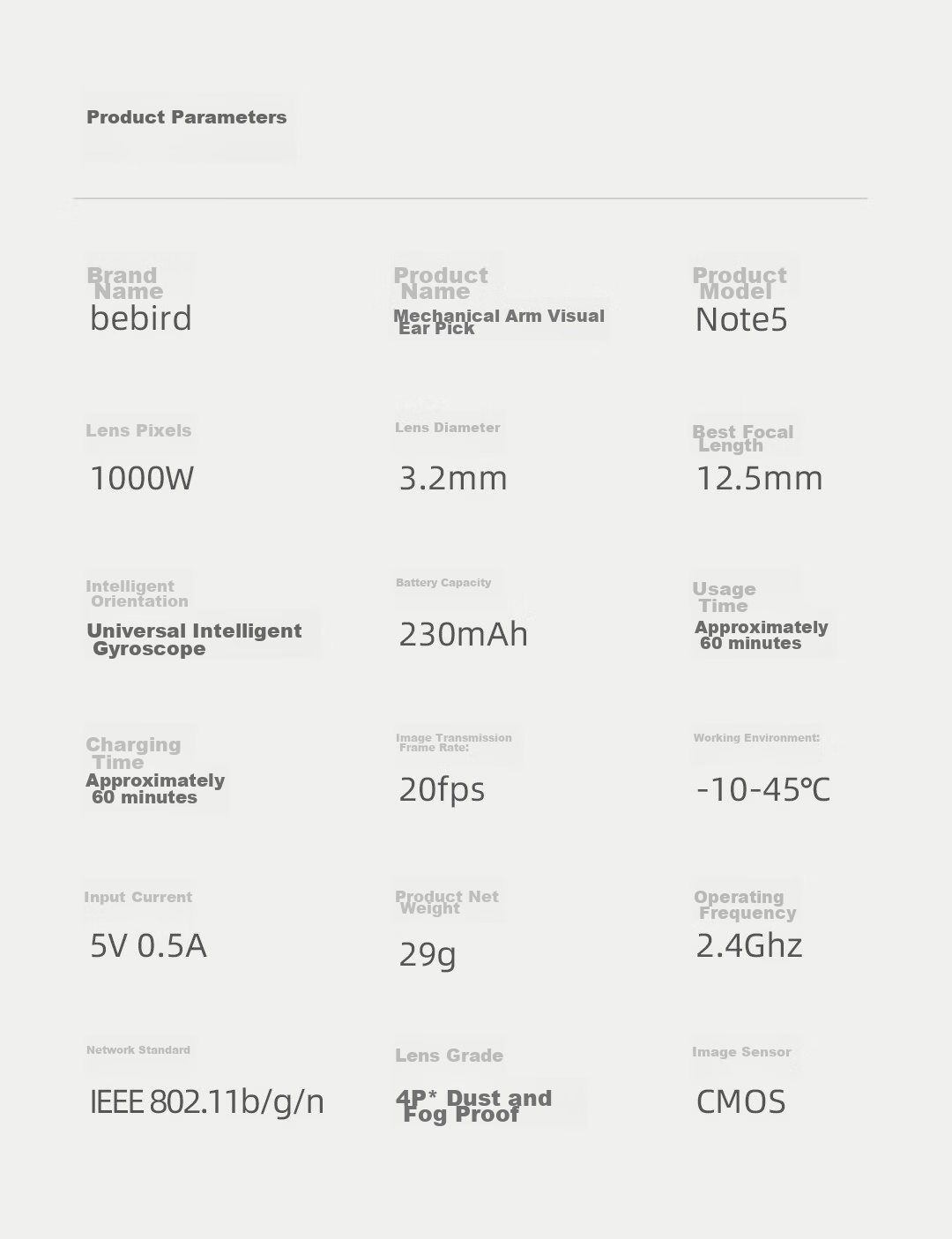 Bebird Note5 Умный визуальный инструмент для чистки ушей, устройство для чистки ушей, пинцет, инструмент для осмотра ушей, цвет "Ледниковый белый"