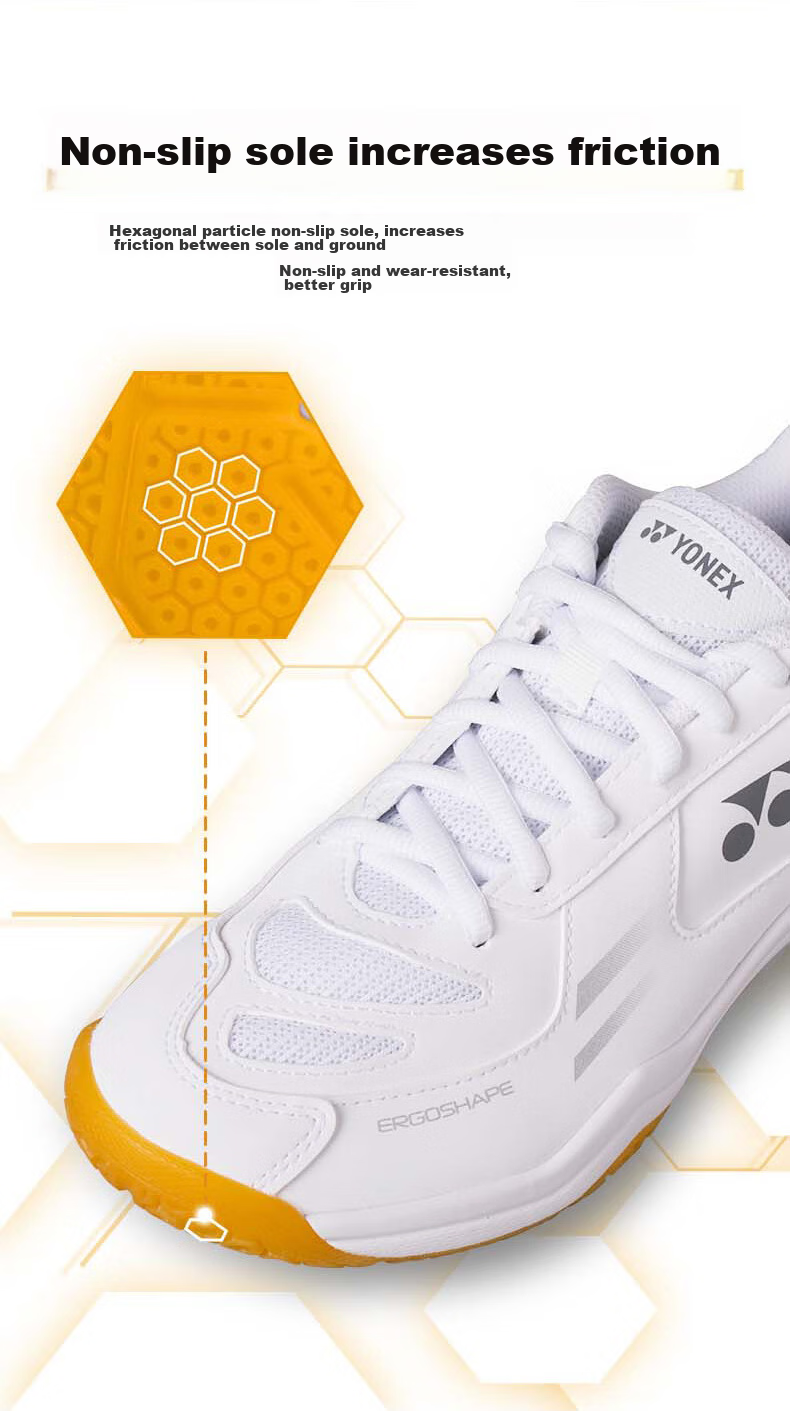 Кроссовки для бадминтона YONEX SHB220CR, износостойкие, амортизирующие, нескользящие, удобные, для соревнований и тренировок, белый и серебристый, размер 41