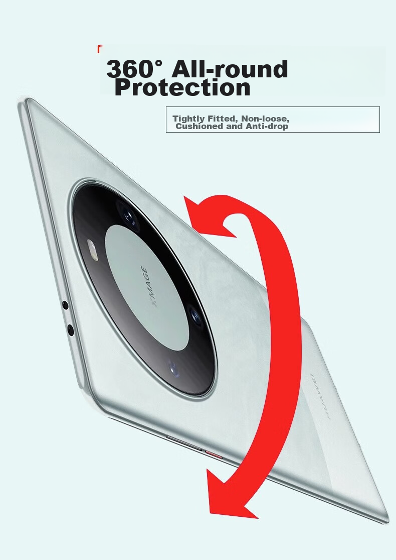 Чехол-накладка EDDGA для Huawei Mate 60 Pro, ультратонкий, полупрозрачный, защита всех линз, противоударный, приятный на ощупь, белый