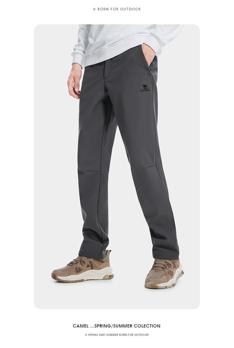 CAMEL Outdoor Мужские софтшелл брюки, теплые, на флисовой подкладке, ветрозащитные, водоотталкивающие, для хайкинга