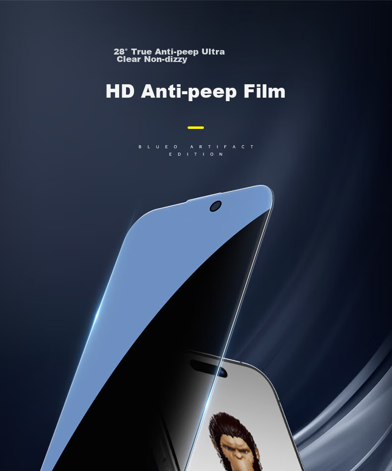 Защитное стекло Lanxingxiansheng для Apple iPhone 15 Pro Max, противоударное, антишпионское, HD, 28°