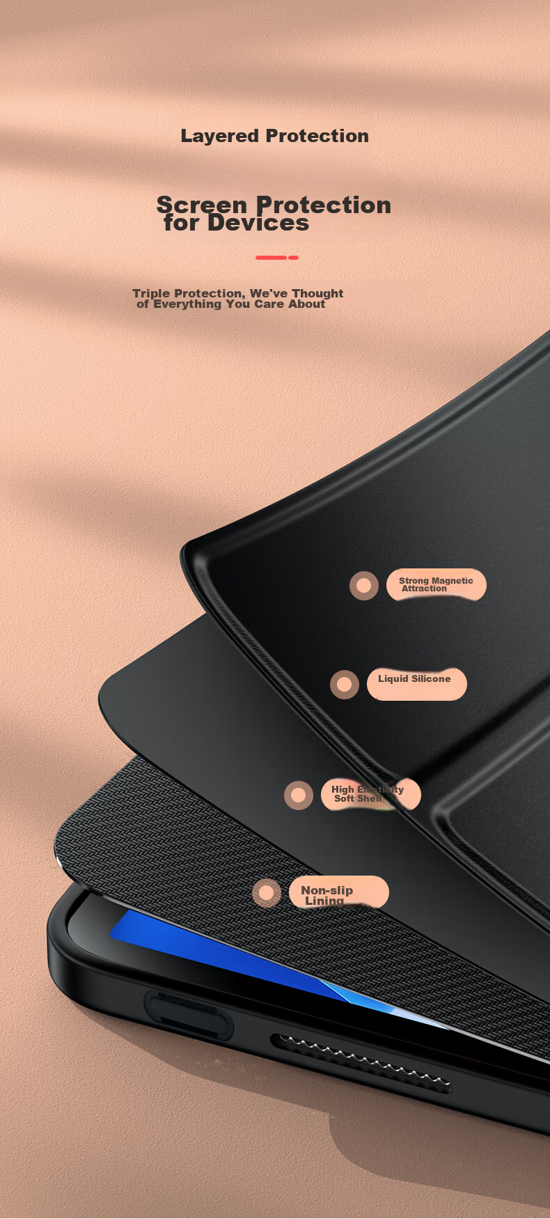 Защитный чехол BIAZE для Huawei MatePad 11 дюймов (2023), умный чехол с функцией сна/пробуждения, тонкий противоударный чехол-подставка, молодежный однотонный защитный чехол, элегантный черный