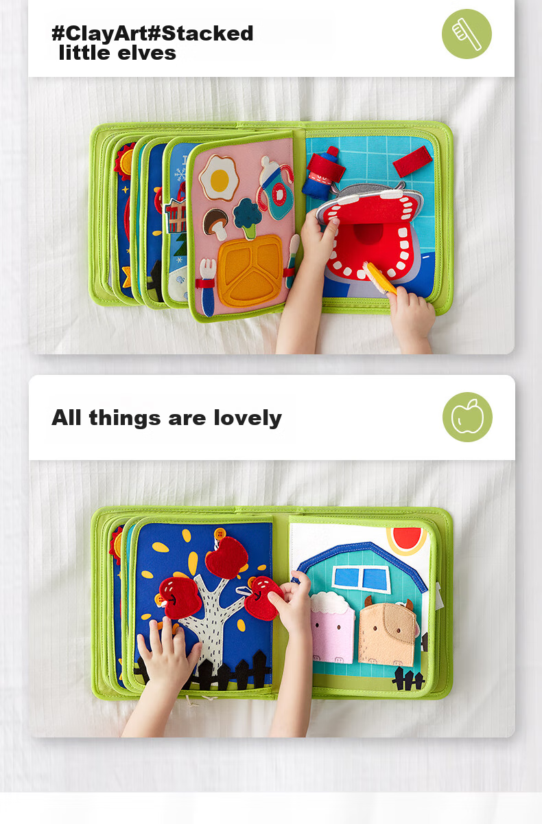 Развивающая книжка-игрушка Babycare, Монтессори, для раннего развития, антивандальная, на подарок, 25.5 см