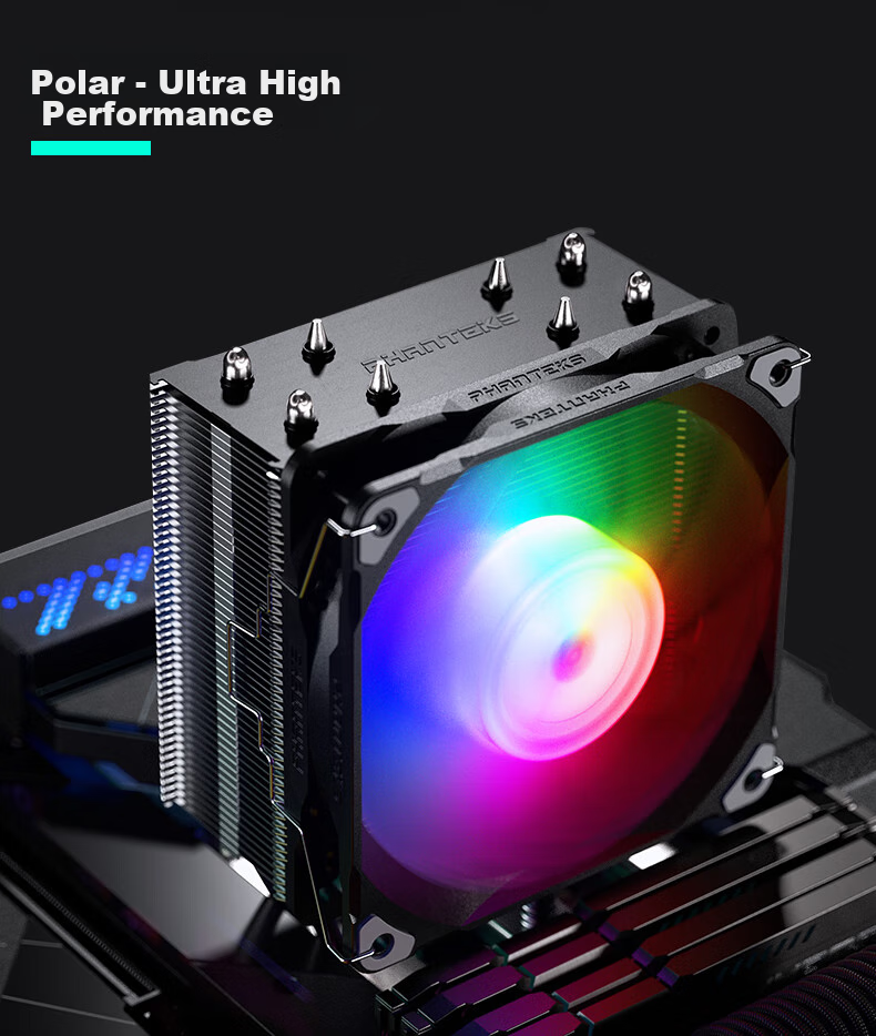 Кулер для процессора PHANTEKS Polar S4, башенный, 4 тепловые трубки, ARGB вентилятор, высокая производительность