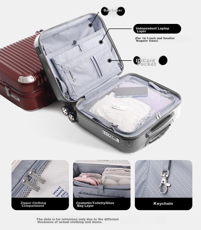 Чемодан SUMMIT, мужской, Spinner, 16 дюймов, с USB-портом, легкий, PC338TCU, темно-серый