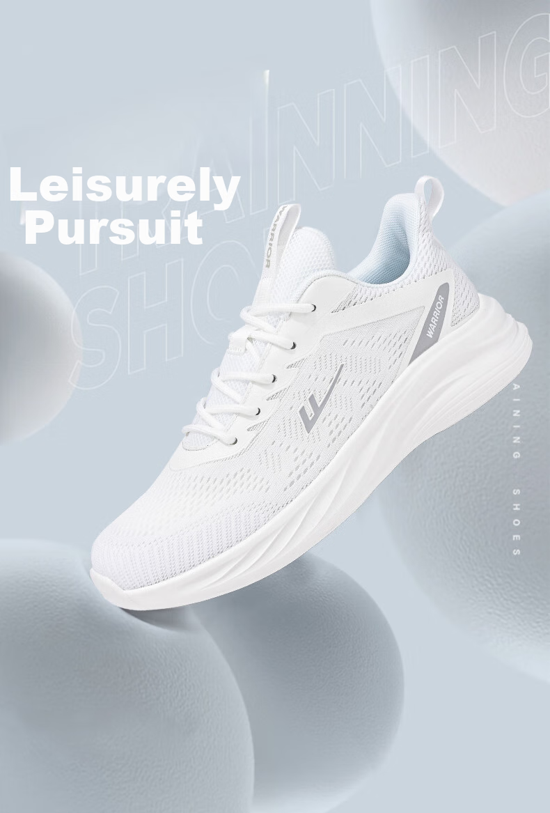 Кроссовки Warrior Official Sports Shoes для мужчин, осенние дышащие кроссовки из сетки, легкие повседневные беговые кроссовки с мягкой подошвой, черные, размер 43