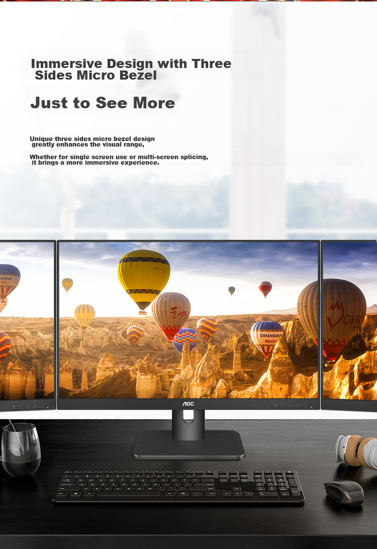 Монитор AOC X23E1H, 22.5 дюйма, 1920x1200, IPS, 16:10, черный