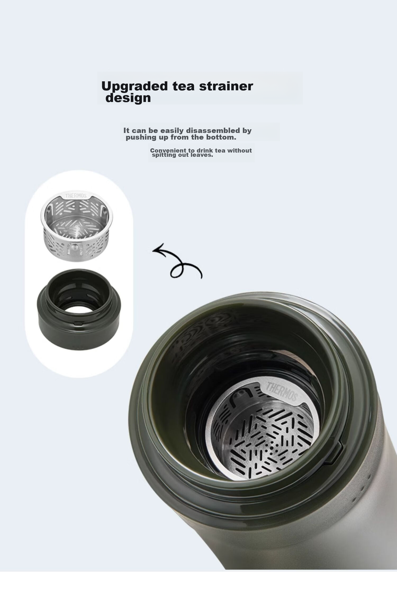 Термос THERMOS Insulated Mug, 550 мл, с керамической внутренней подкладкой, для мужчин и женщин, с ситечком для чая, подарок на день рождения, новогодний подарок, TCMV Songzhu