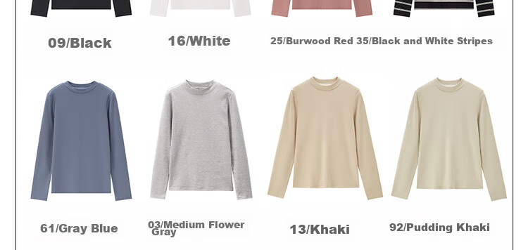 Женская футболка Giordano с длинным рукавом, однотонная, базовый стиль, нижняя рубашка из чистого хлопка, полувысокий воротник, топ для женщин 05322803