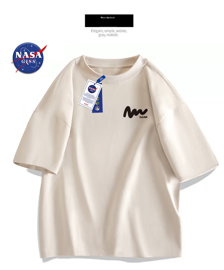 Футболка NASA GISS для мужчин, летняя, свободная, повседневная, с круглым вырезом и коротким рукавом, темно-синяя, L