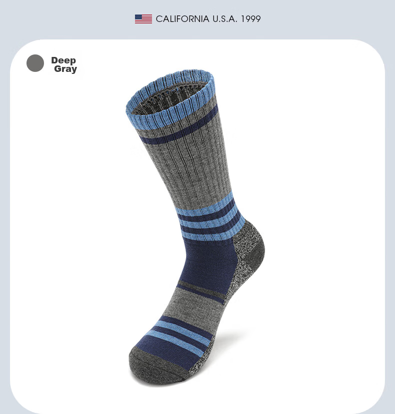 Носки TFO Merino Outdoor Socks, дышащие, из шерсти мериноса, для спорта, бега, хайкинга и альпинизма, мужские, темно-серые