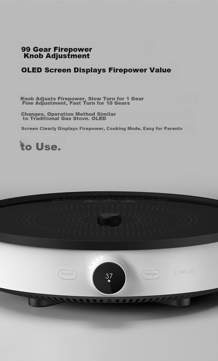 Индукционная плита Xiaomi Mijia, 2000 Вт, 99 уровней нагрева, умная многофункциональная бытовая техника, круглая форма