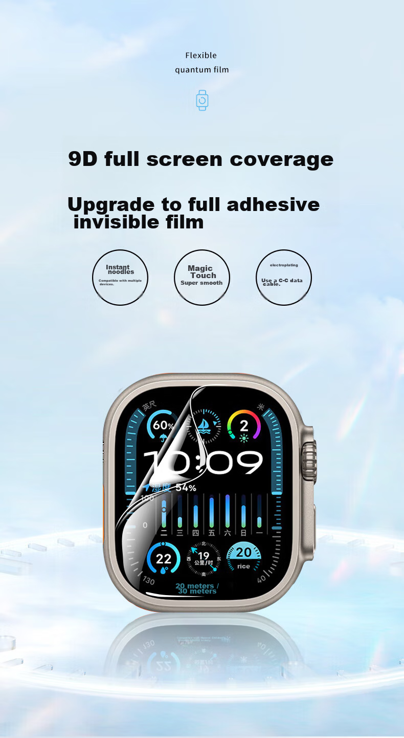 Защитная пленка Smorss для Apple Watch Ultra 3/2/1, гидрогелевая пленка, защита от отпечатков пальцев, 2 шт.