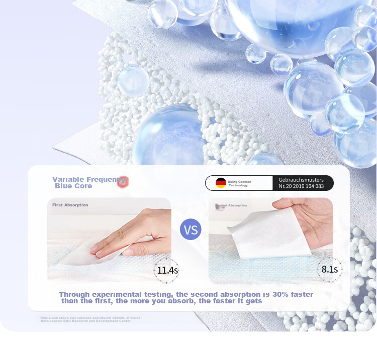 Подгузники-трусики BBG Blue Core, размер L, 5 шт. (8-10 кг), ультратонкие, мягкие, дышащие, с индикатором влаги, для детей