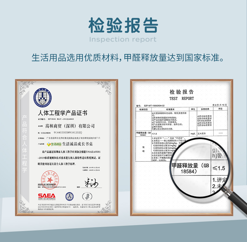生活诚品 中国台湾品牌儿童人体工学椅 儿童学习椅 电脑椅 儿童靠背椅 写字升降椅 学生椅 AU8603双背椅 蓝色
