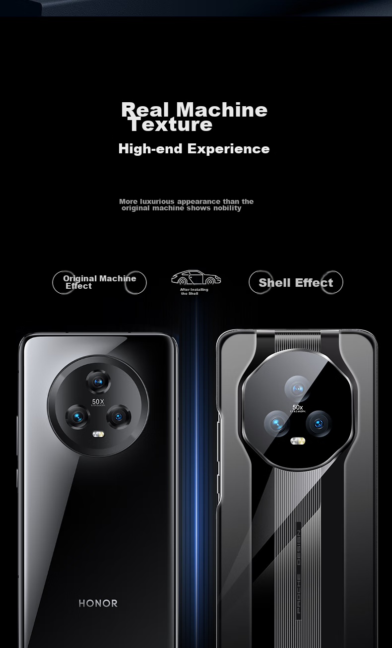 Керамическая накладка KEKLLE для Honor Magic5, ультратонкая, бизнес-стиль, черная, противоударная, с защитой камеры