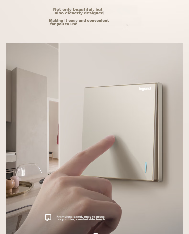 LEGRAND Накладная панель для розеток и выключателей Shidian Milan Gold, без рамки, тип 86, двойной выключатель, одинарное управление