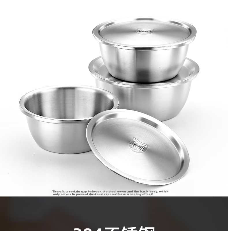 YUTAI Миска с крышкой из нержавеющей стали 304, глубокая кухонная миска для приправ, миска для приготовления пищи для домашнего использования, миска для лапши, суповая миска WDG18, 18 см