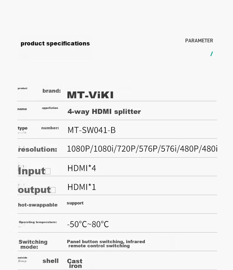 HDMI сплиттер MT-viki MT-SW041