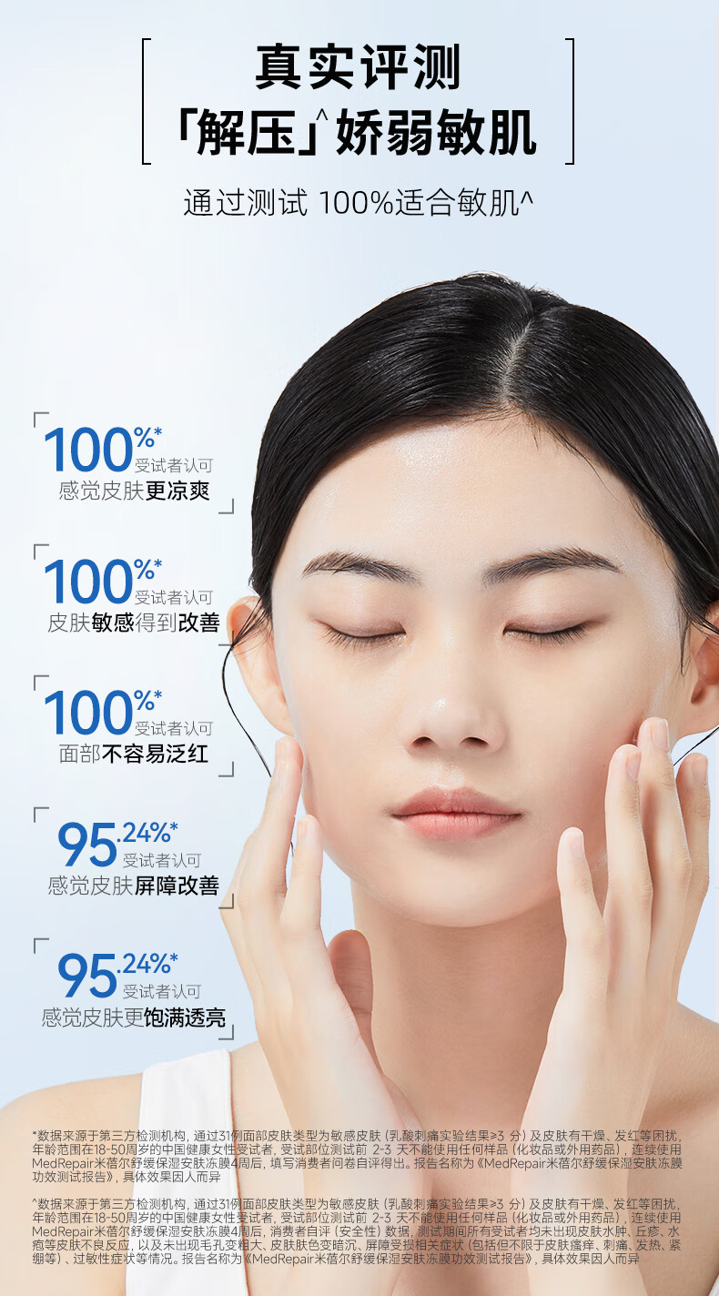 米蓓尔（MedRepair） 舒缓保湿安肤小蓝帽冻膜 修护补水去红控油敏感肌 6g*3（试用装）