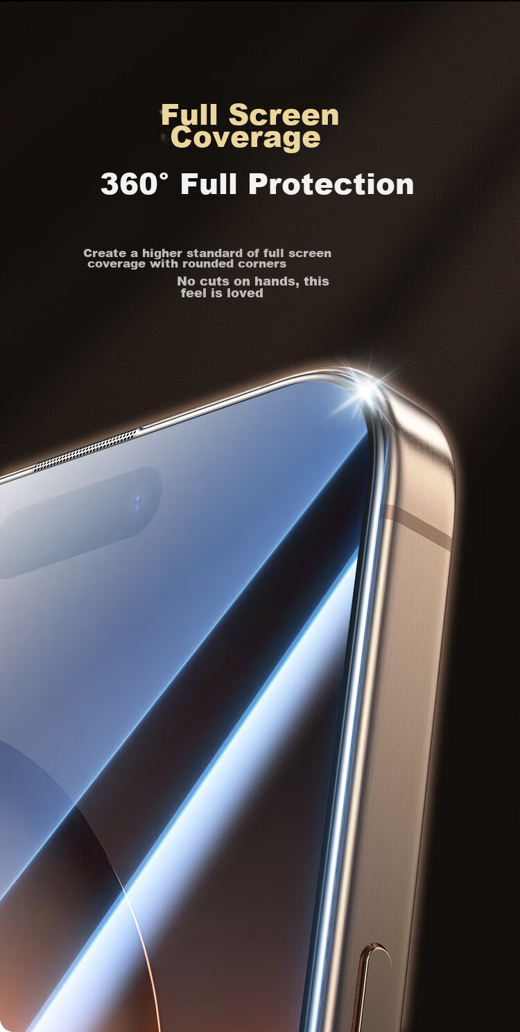 Защитное стекло KOOLIFE для Apple iPhone 16 Pro, противоударное, антибликовое, с защитой от отпечатков пальцев, полное покрытие