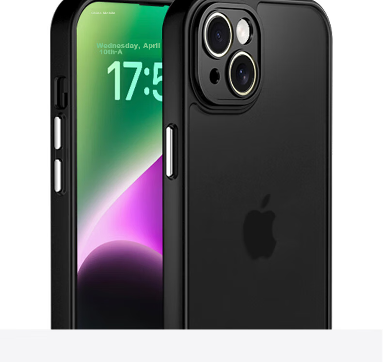 Противоударный чехол KEKLLE для iPhone 14 Plus, силиконовый, матовый, черный