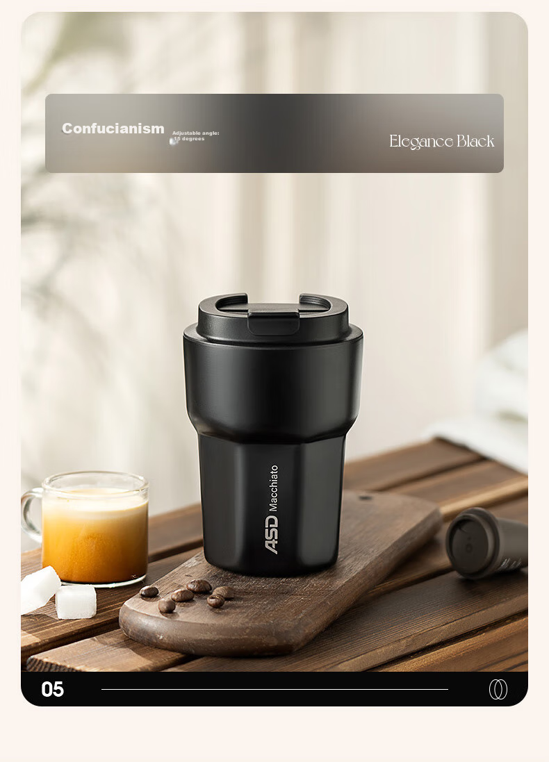 Термокружка ASD Insulated Mug, керамическая, портативная, двойного назначения, RWS35B6WG-IV, 350 мл, цвет "лунно-белый"
