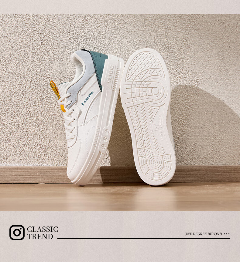 Мужские кроссовки 361° Classic Sneakers, натуральная кожа, весна-лето 2025, размер 42, белый/черный
