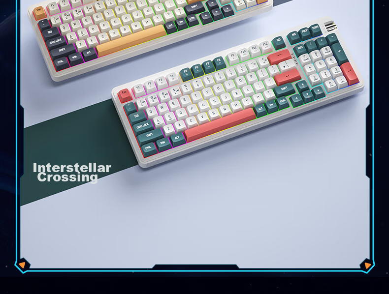 Механическая клавиатура Aigo AG98, игровая, офисная, RGB подсветка, три режима подключения, горячая замена, структура Gasket