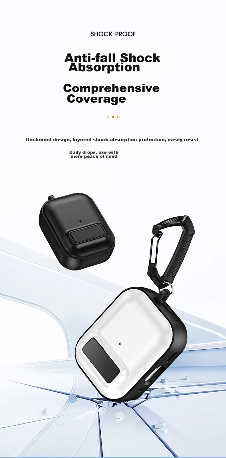 Защитный чехол PISEN для Apple AirPods Pro 2-го поколения, противоударный, с защитой от потери, белый
