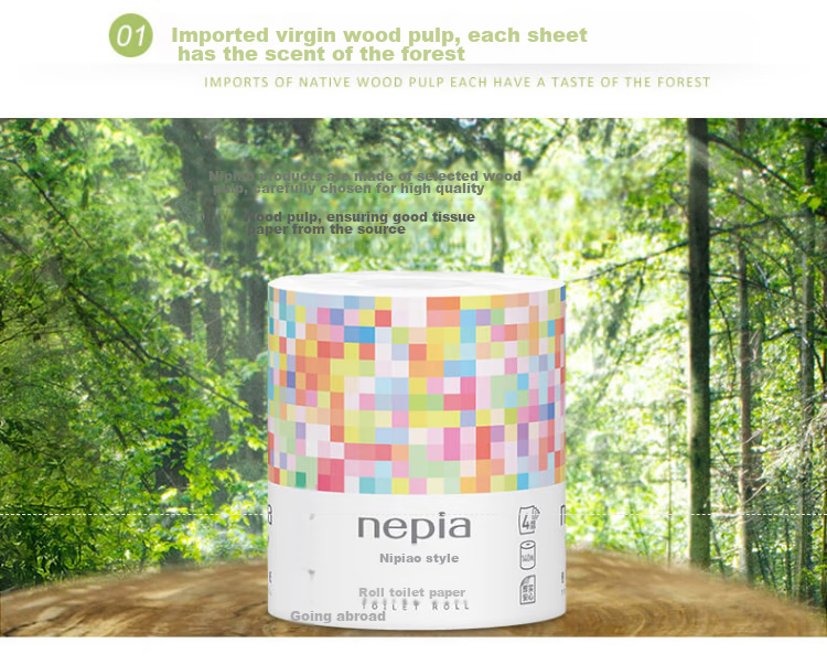 Туалетная бумага Nepia Cotton Tough Series, 4-слойная, 140г/рулон, 27 рулонов, без отдушек, водорастворимая, для домашнего использования