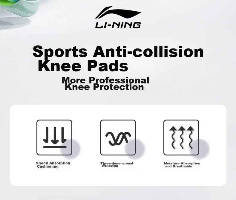 Наколенники Li-Ning Sports, противоударные удлиненные, с защитой колена, для бега, фитнеса, баскетбола и футбола, размер 2XL, черные