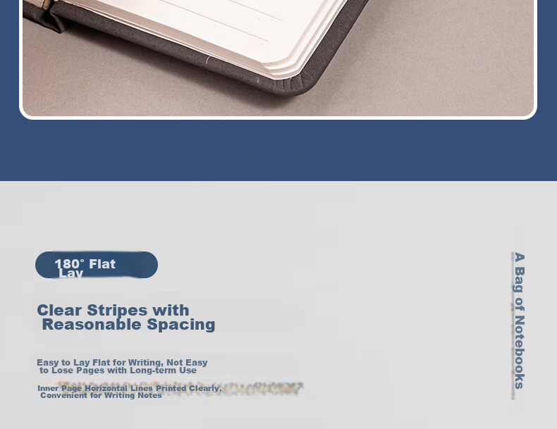 Блокнот Deli A7, 96 листов, портативный, в кожаной обложке, синий BP119