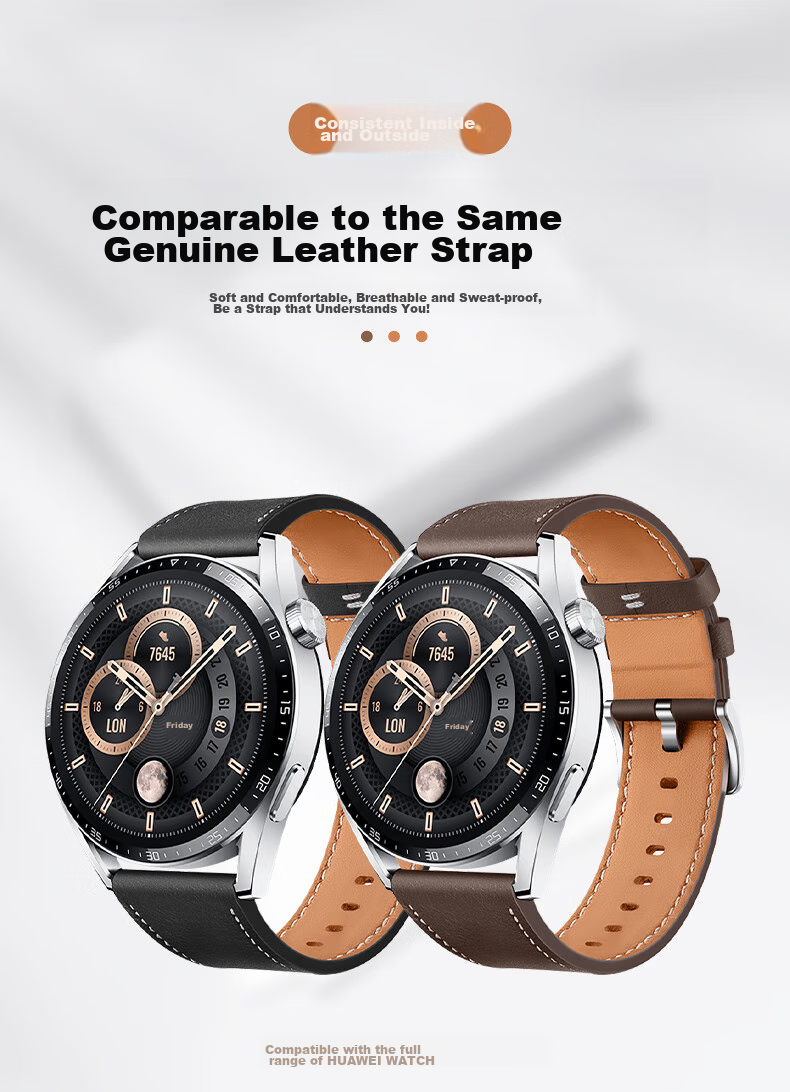 Ремешок для смарт-часов Xiaopijiang из натуральной кожи, совместимый с Huawei Watch GT6/GT5Pro/GT4, универсальный ремешок для Huawei Watch 5 женская модель, верхний слой коровьей кожи, для часов 42/41 мм, натуральная кожа