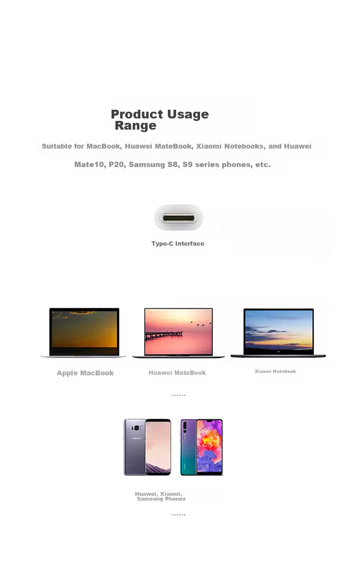 iSky Type-C Expansion Dock, USB-C Hub, Apple Laptop Converter, 4-Port High-Speed Four-In Hub Adapter, Expansion Dock