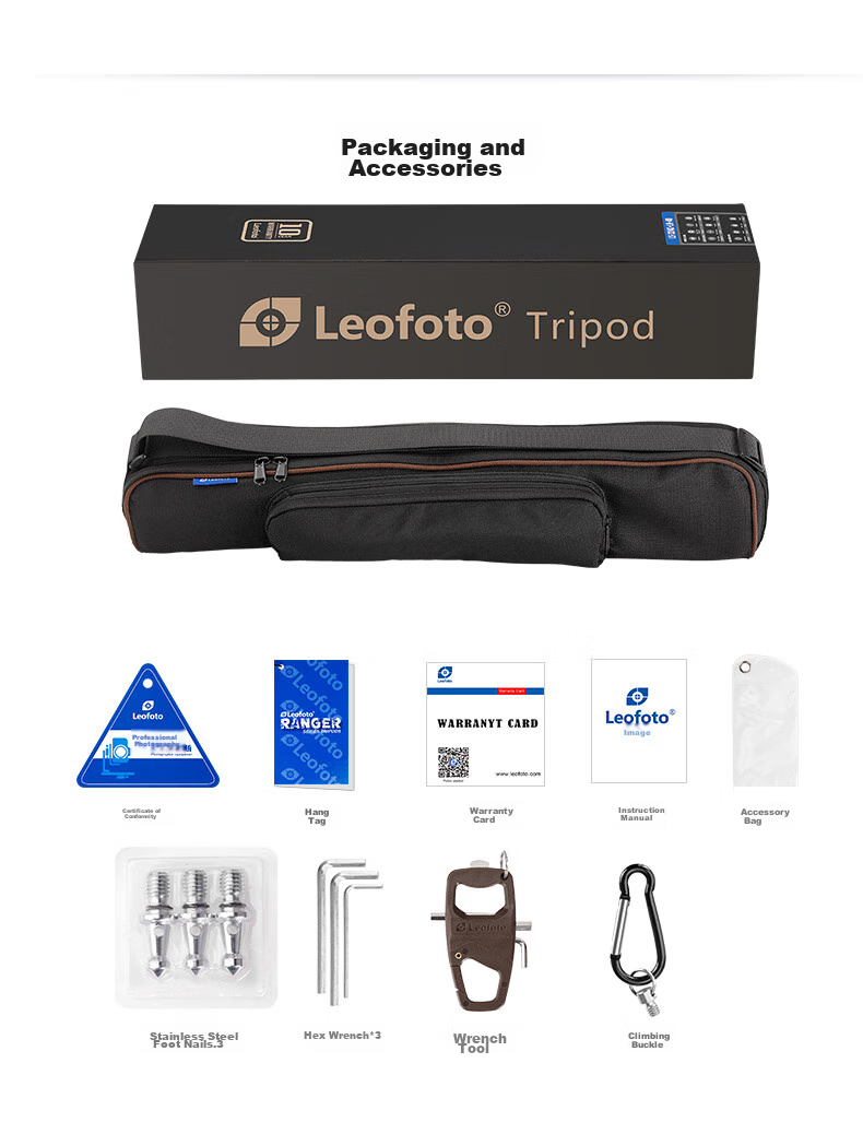 Штатив Leofoto LS-324C, карбоновый, портативный, легкий, для фото- и видеосъемки, для беззеркальных и зеркальных камер, профессиональный штатив