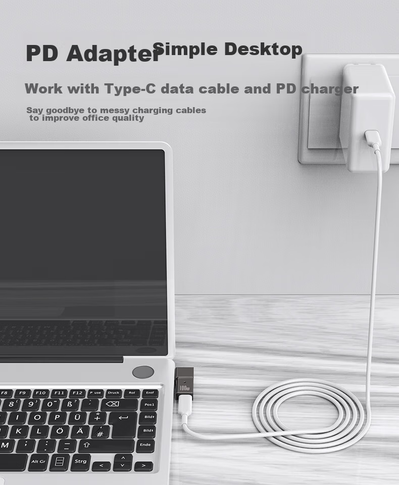 Адаптер Delippo Type-C на квадратный разъем Lenovo, 100W, для зарядки ноутбуков Thinkpad