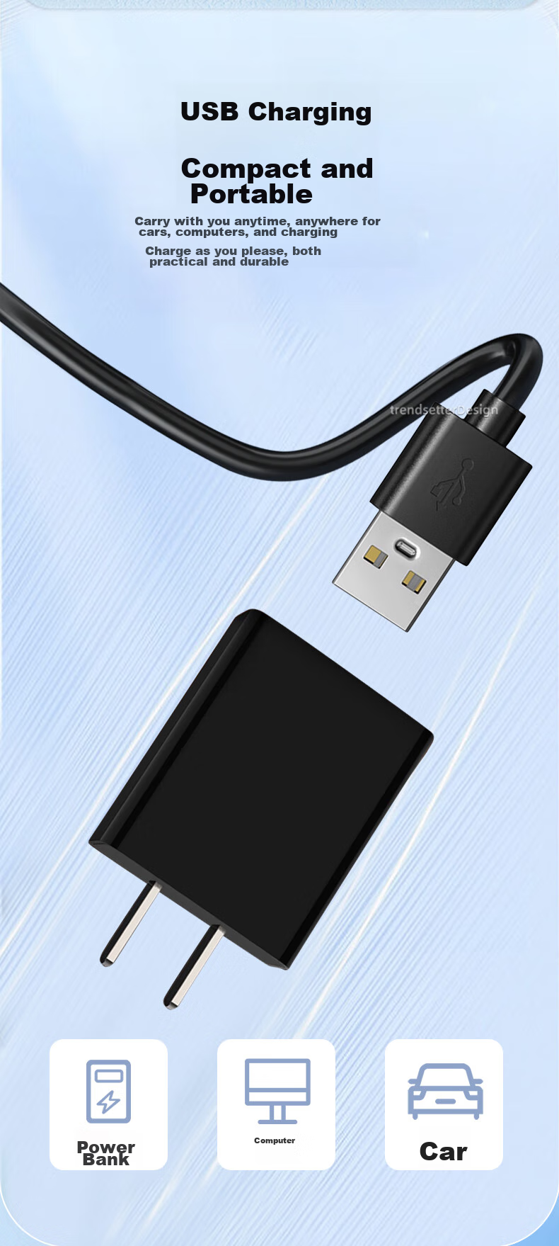 Зарядный кабель Chaofan для бритв Philips, триммеров, HQ8505/S1112/S2306/S5803/S8850/X5001/2/3, аксессуары для шнура питания, черный