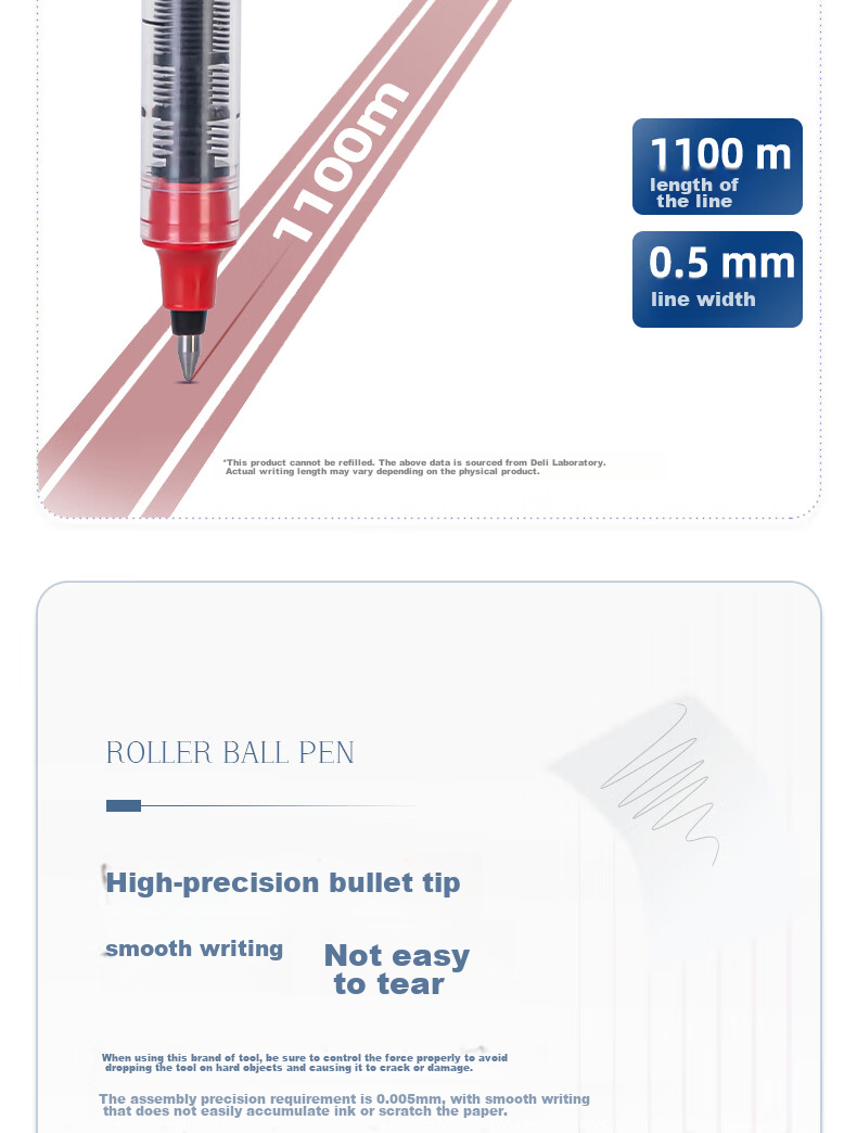 Гелевая ручка Deli S656, 0.5 мм, красные чернила, 12 шт.