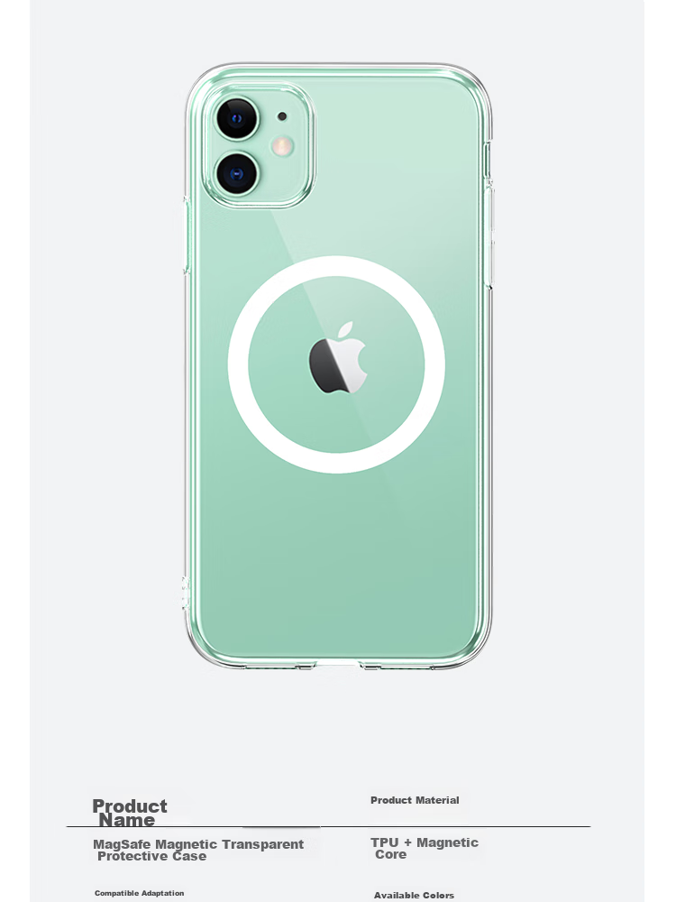 Чехол ESCAPE для iPhone 11, MagSafe, прозрачный, противоударный, TPU