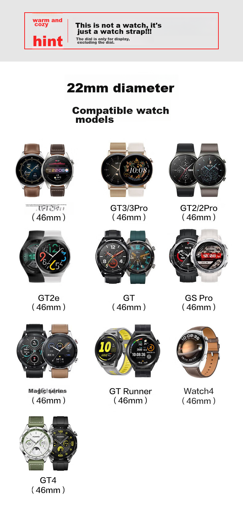 Ремешок PISEN из нержавеющей стали для Huawei Watch 5/4/3/GT6/5/Pro/gt4/3, трехжильный стальной браслет, ширина 22 мм, металлический ремешок для часов с циферблатом 46 мм, серебристый