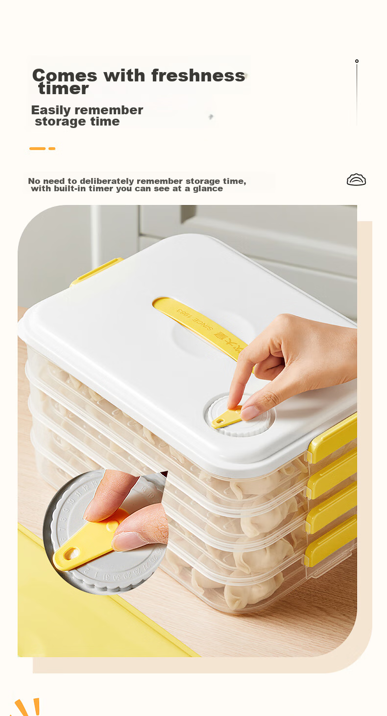 Контейнер для пельменей COOKER KING, многофункциональный, 4-слойный, большой, для хранения в холодильнике, пищевой пластик, белый