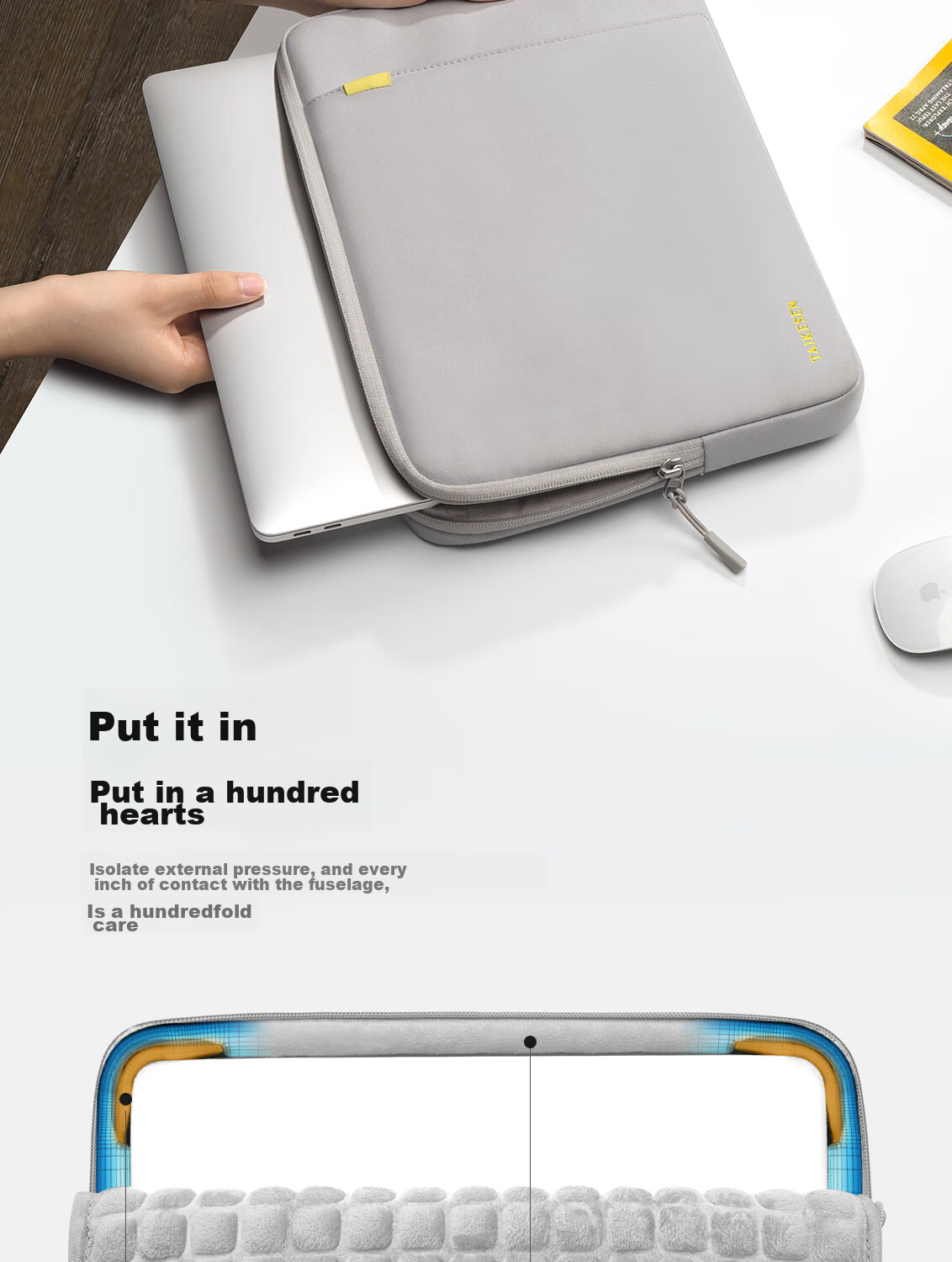 Сумка для ноутбука Taikesen, совместимая с Lenovo, Huawei, Apple MacBook 14 дюймов, защитный чехол для мужчин и женщин