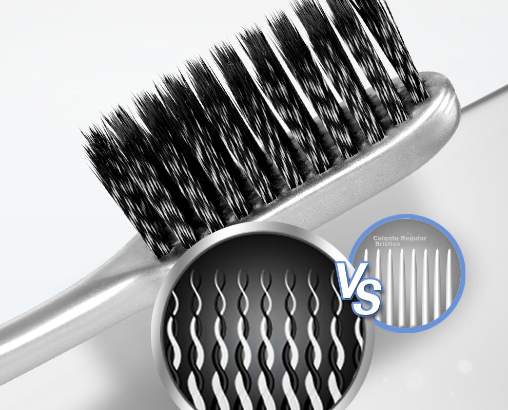 Зубная щетка Colgate Slim Carbon Spiral, мягкая, 4 шт.